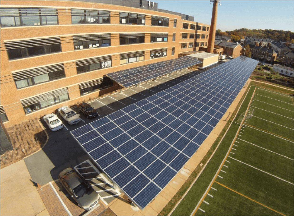 Example of solar parking system in California, USA