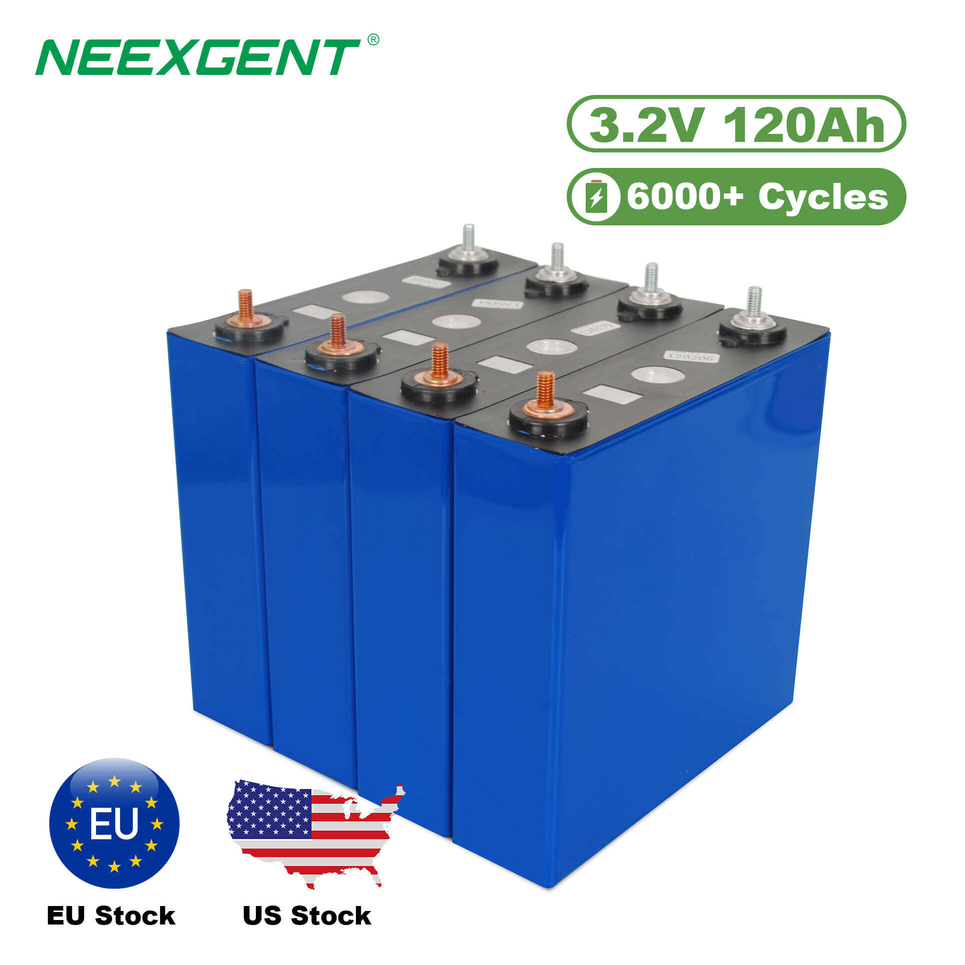 Neexgent High Capacity 120ah 3.2v Battery Cell Lifepo4 Battery Cells For Energy Storage System