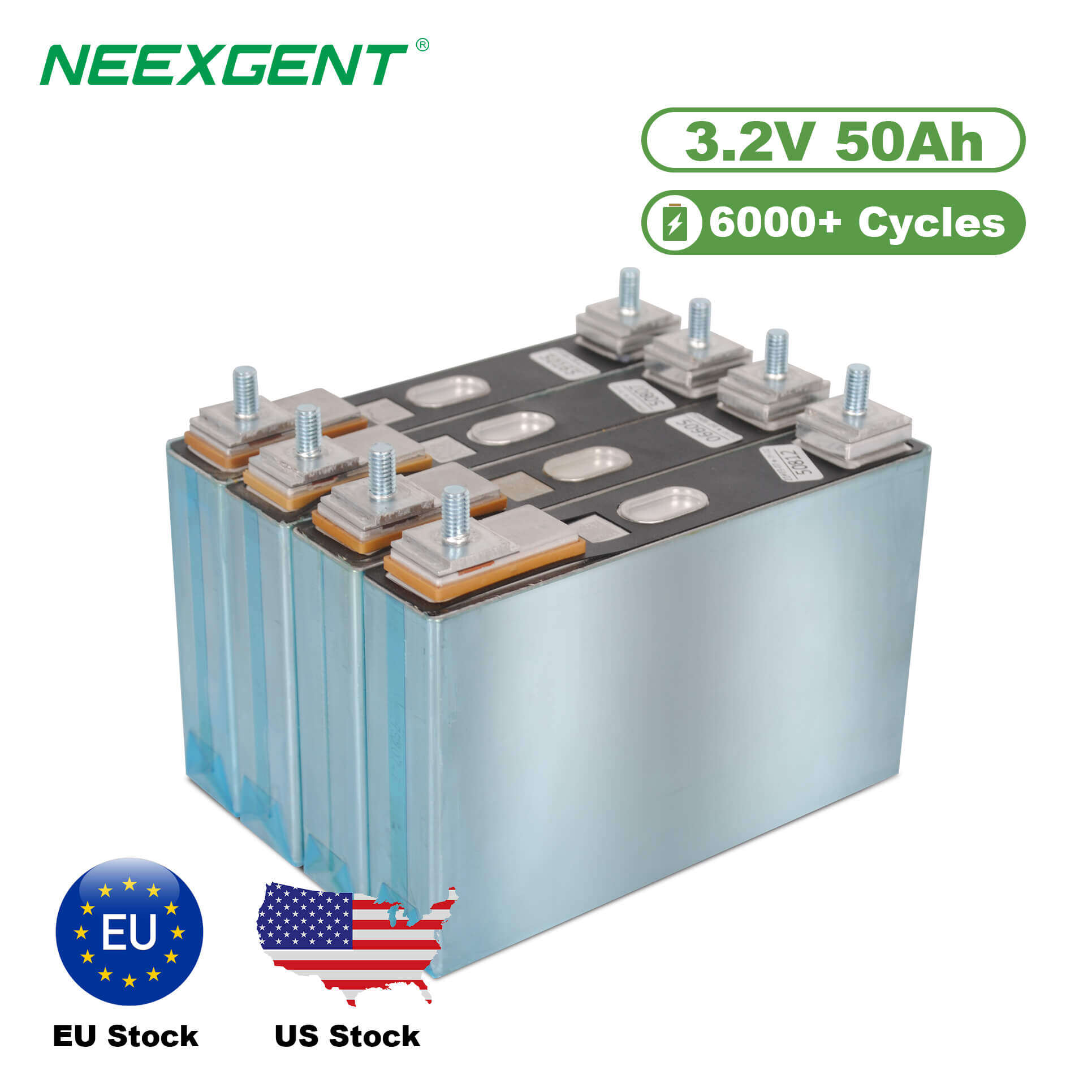 Neexgent LifePO4 Battery Cell 3.2V 50AH Lithium Iron Phosphate Battery For RV Solar Energy