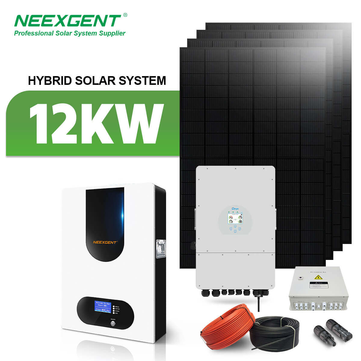 Neexgent 12kw Solar Panel System Kit Solar System on Off grid Hybrid Solar System