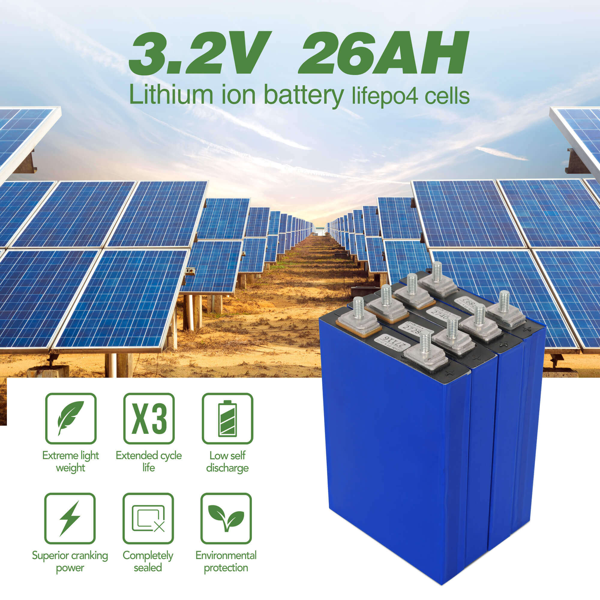 3.2v lithium ion battery high capacity