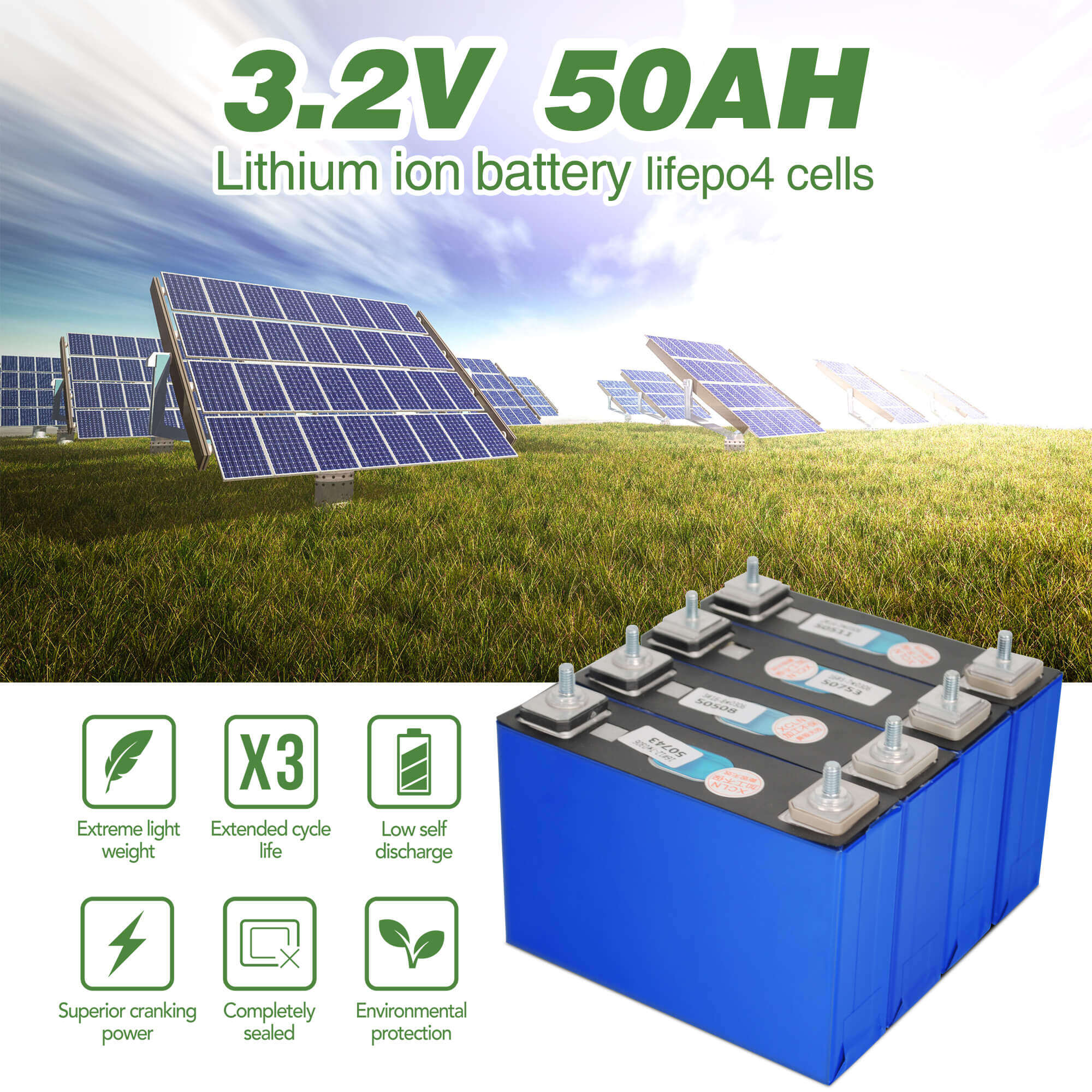 3.2v 50ah lithium batteries