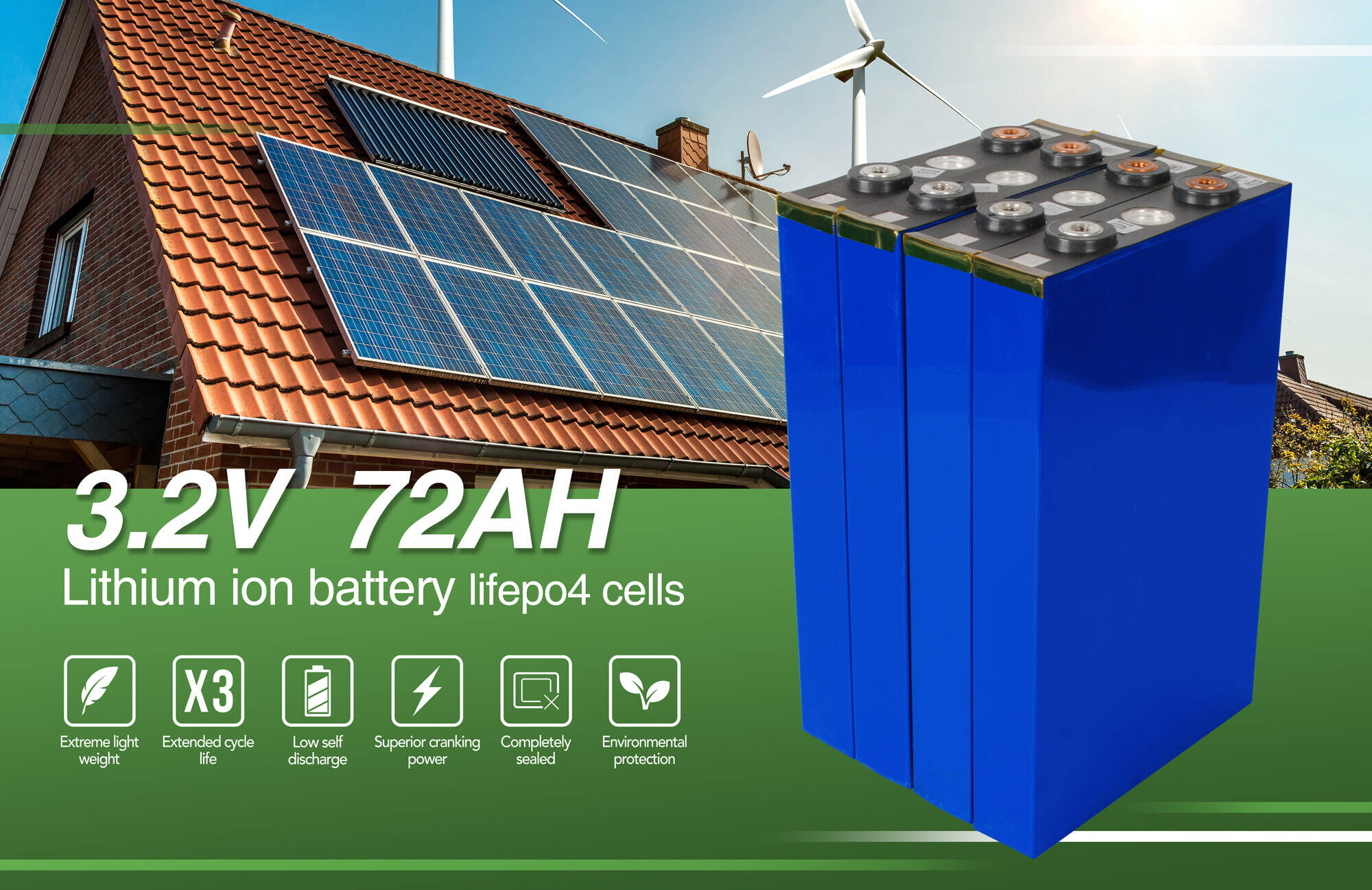 3.2v 72ah lifepo4 battery