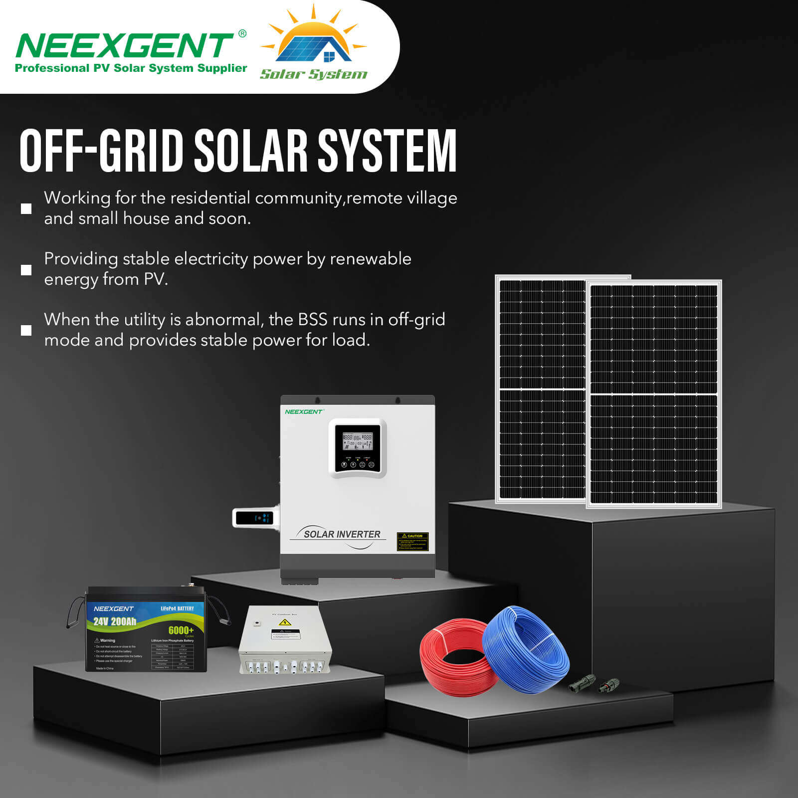 3000 watt off grid solar system  