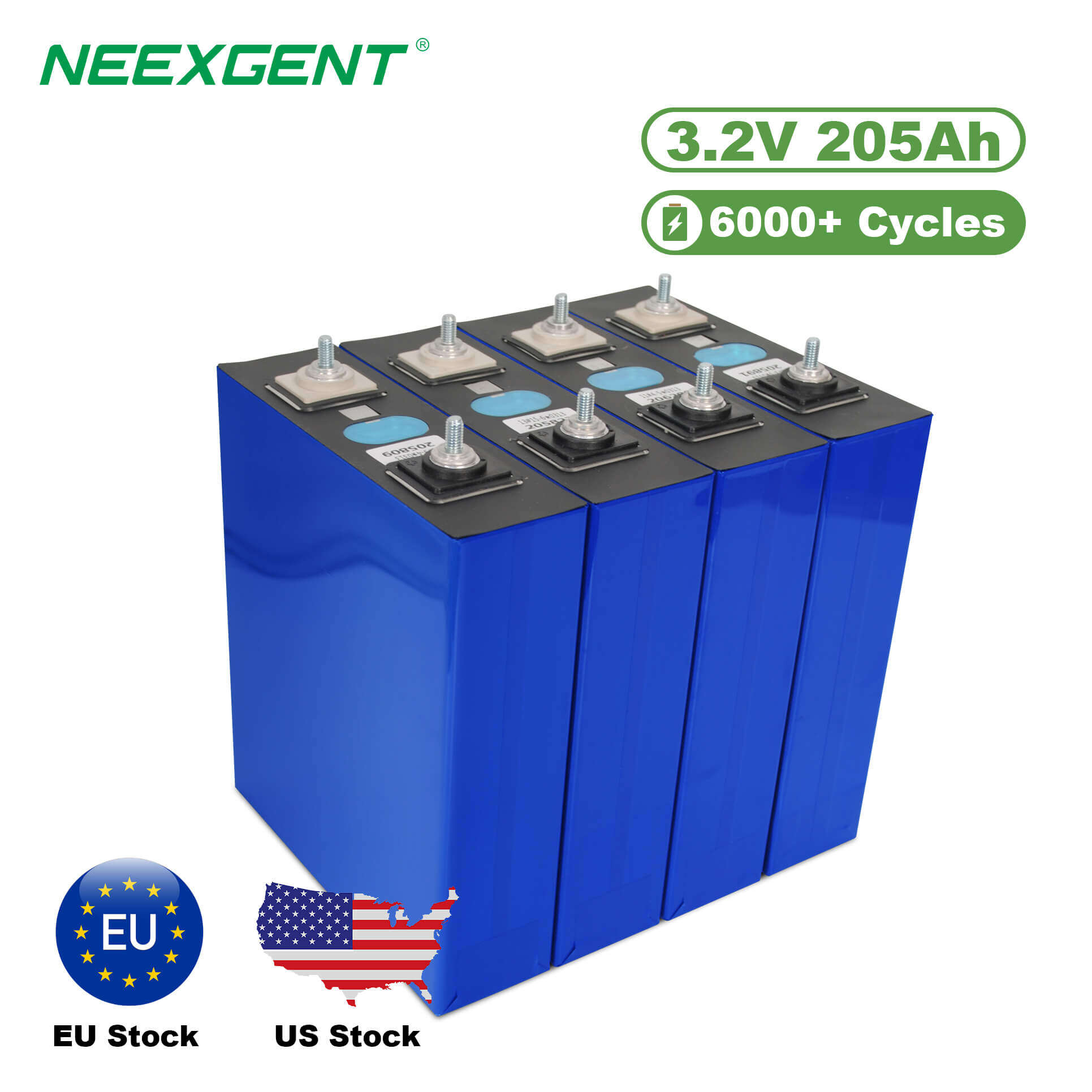 Neexgent 205ah Rechargeable Solar Lithium Ion Pack Deep Cycle Lifepo4 Battery Cells