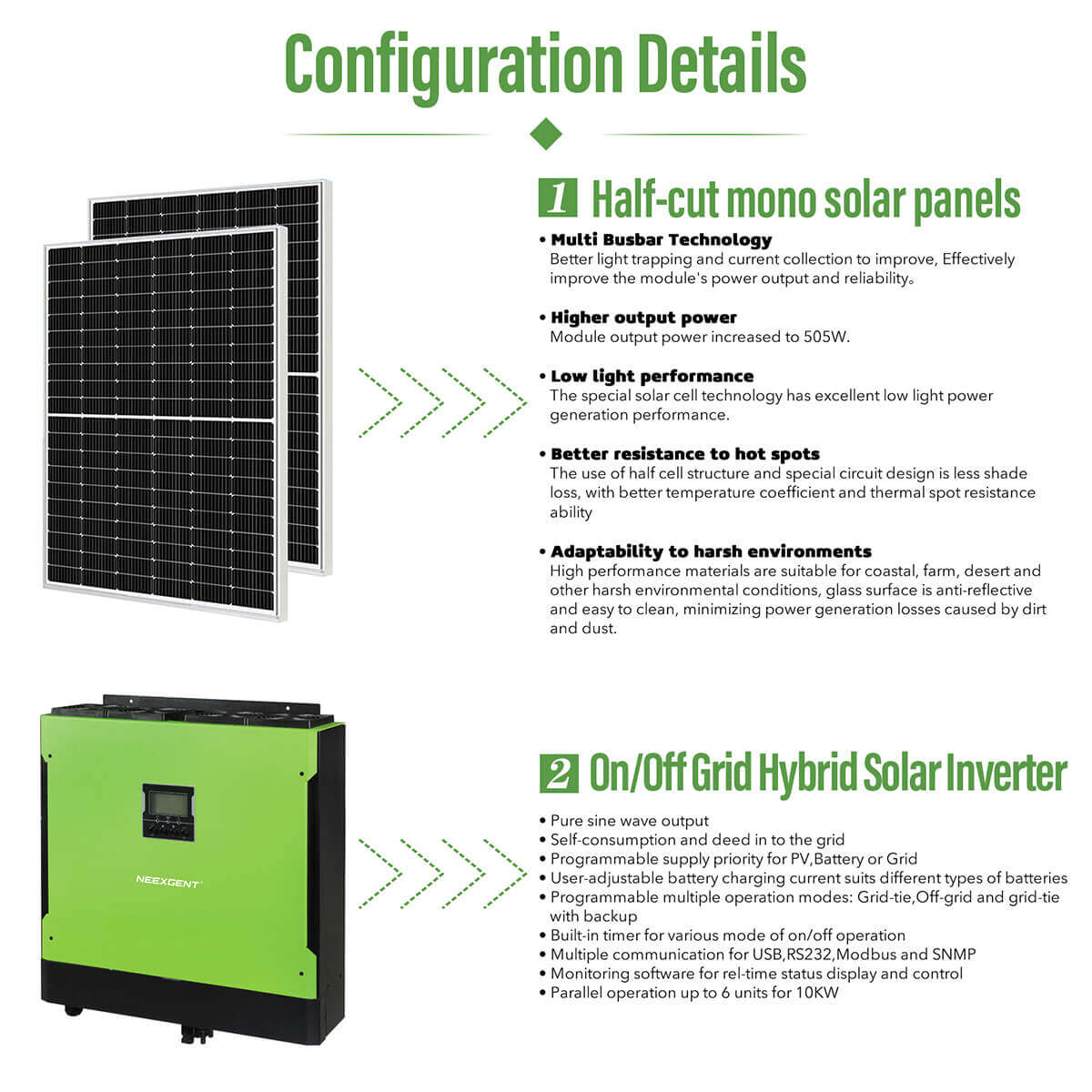 10kw on grid off grid hybrid solar system