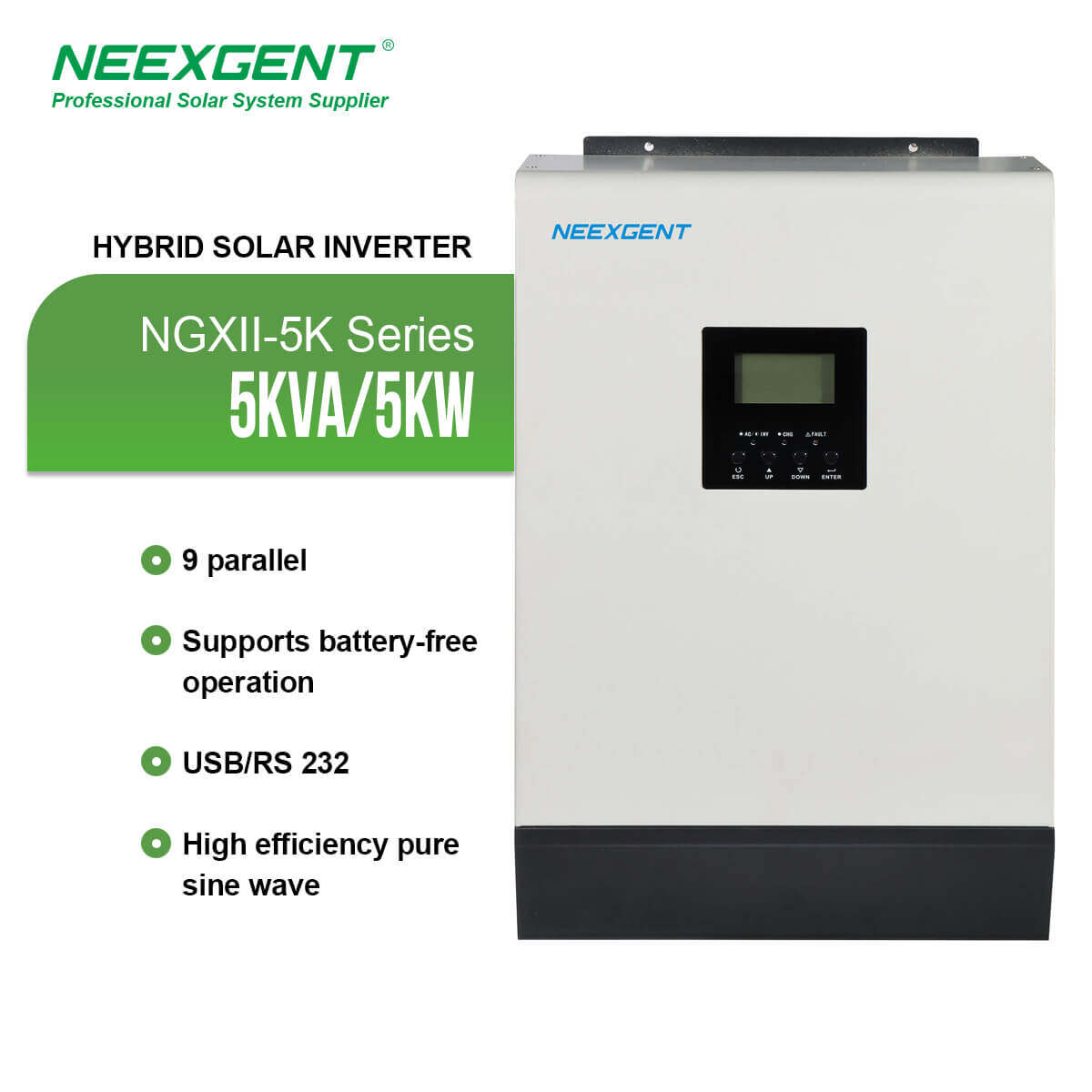 Neexgent 5kva Solar Inverter Hybrid Parallel Connection Inverter  Mppt