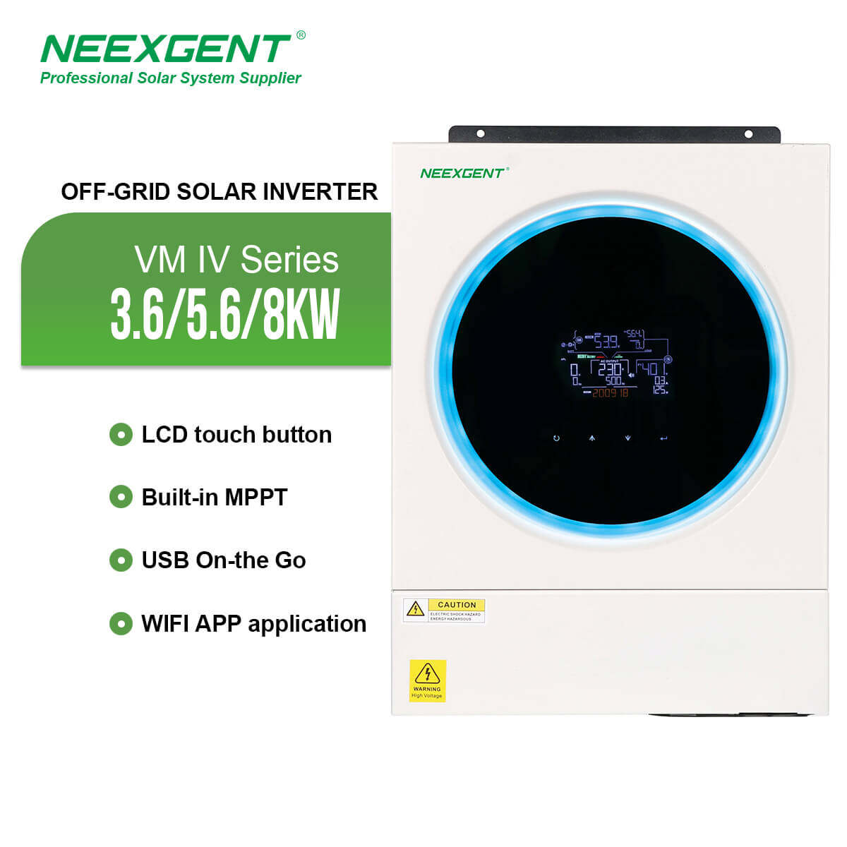 Neexgent Hybrid On Off Grid 8kw Solar Inverter High Efficiency VM IV 5600KW Hybrid Inverter