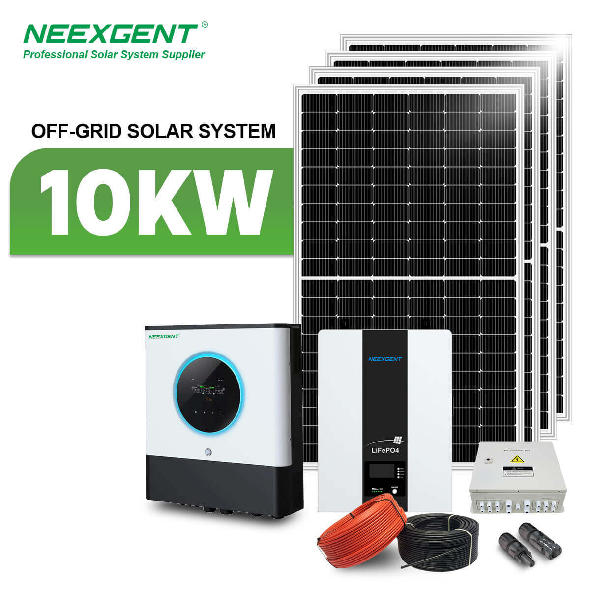 Neexgent Complete Set 10000w Hybrid Off Grid Solar Energy System 10 Kw Solar Power Systems