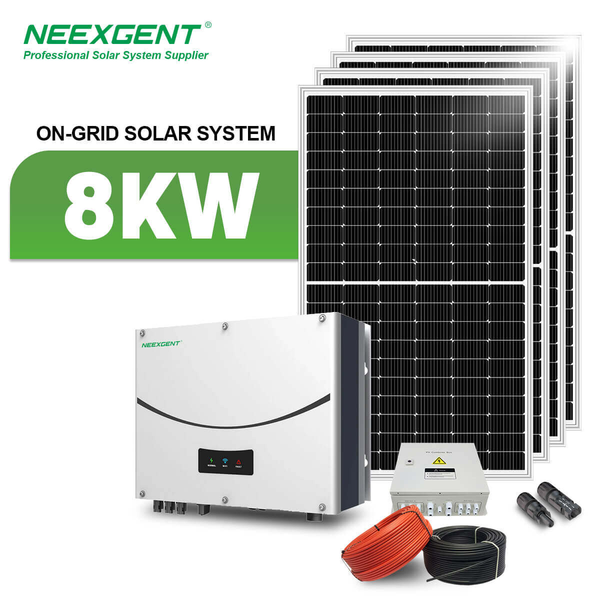 Neexgent 8kw On-grid Easy Install Photovoltaic Single Phase Solar Home Power System