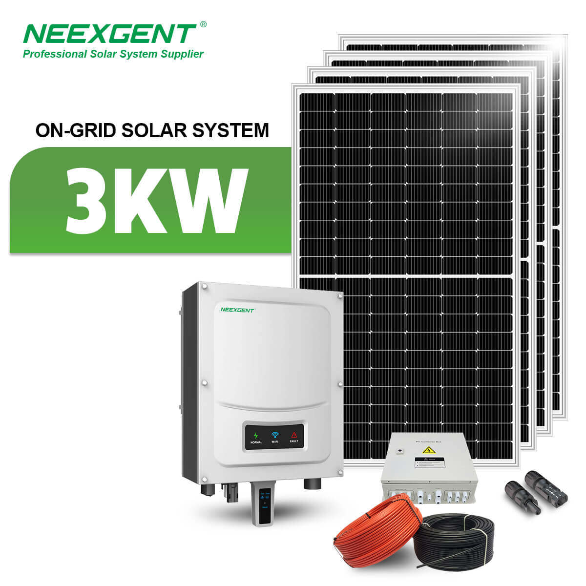 Neexgent Complete Solar System 3kw On Grid Solar Panel Kit