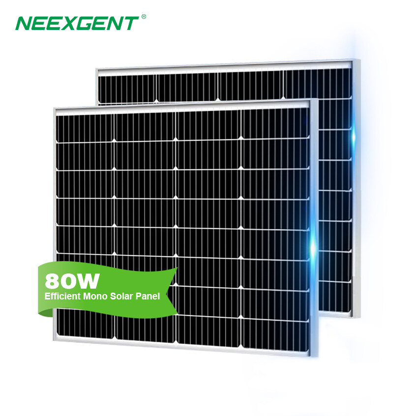 Neexgent Monocrystalline Photovoltaic Module High Efficiency Solar Panel A Grade 60 Cells Electric TUV CE 80W