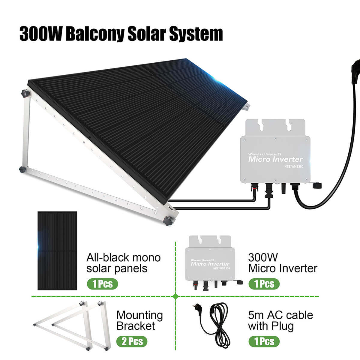 300w balkonanlagen pv