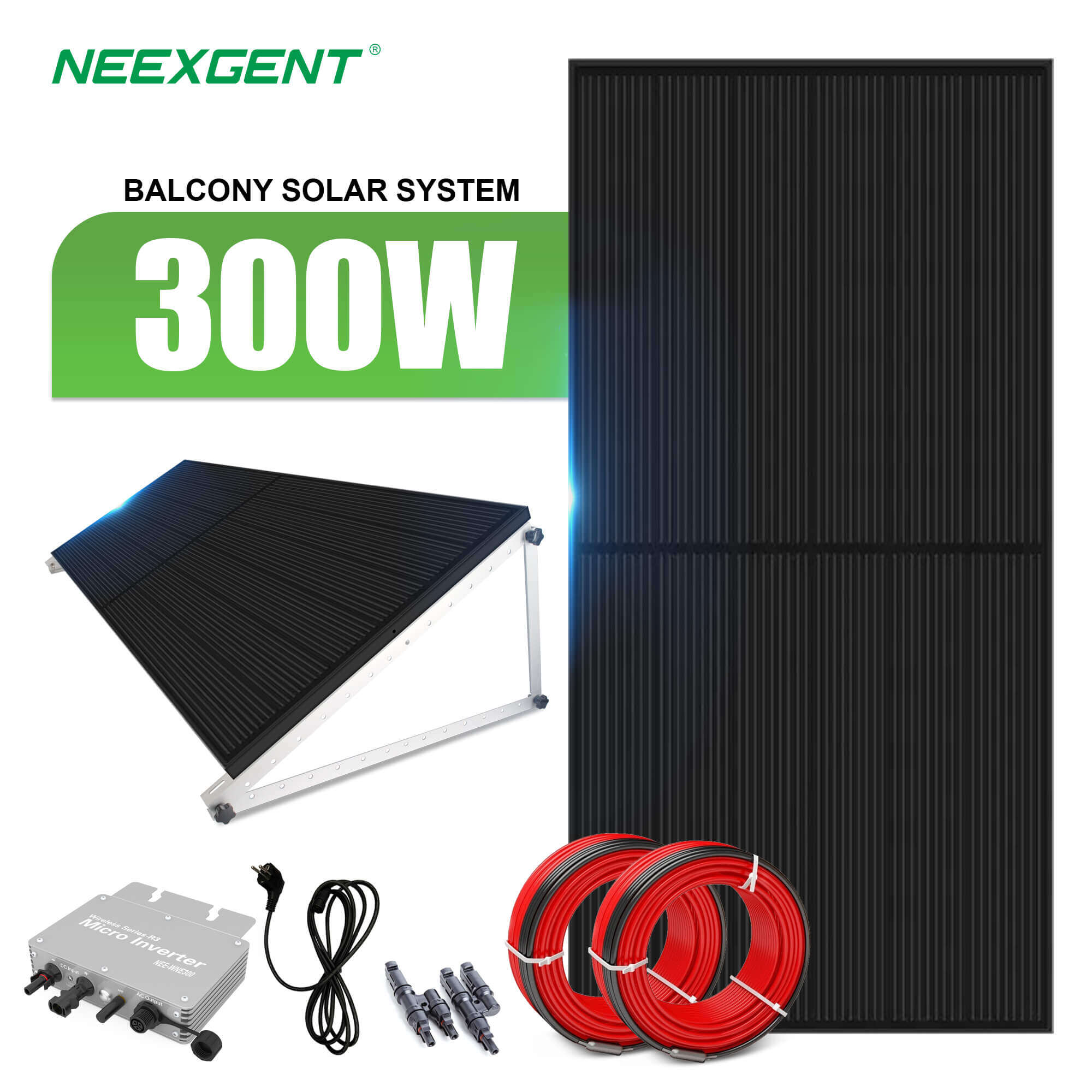 Neexgent 300w Micro Inverter On Grid Solar Panel System Kit For Balcony Courtyard Garden