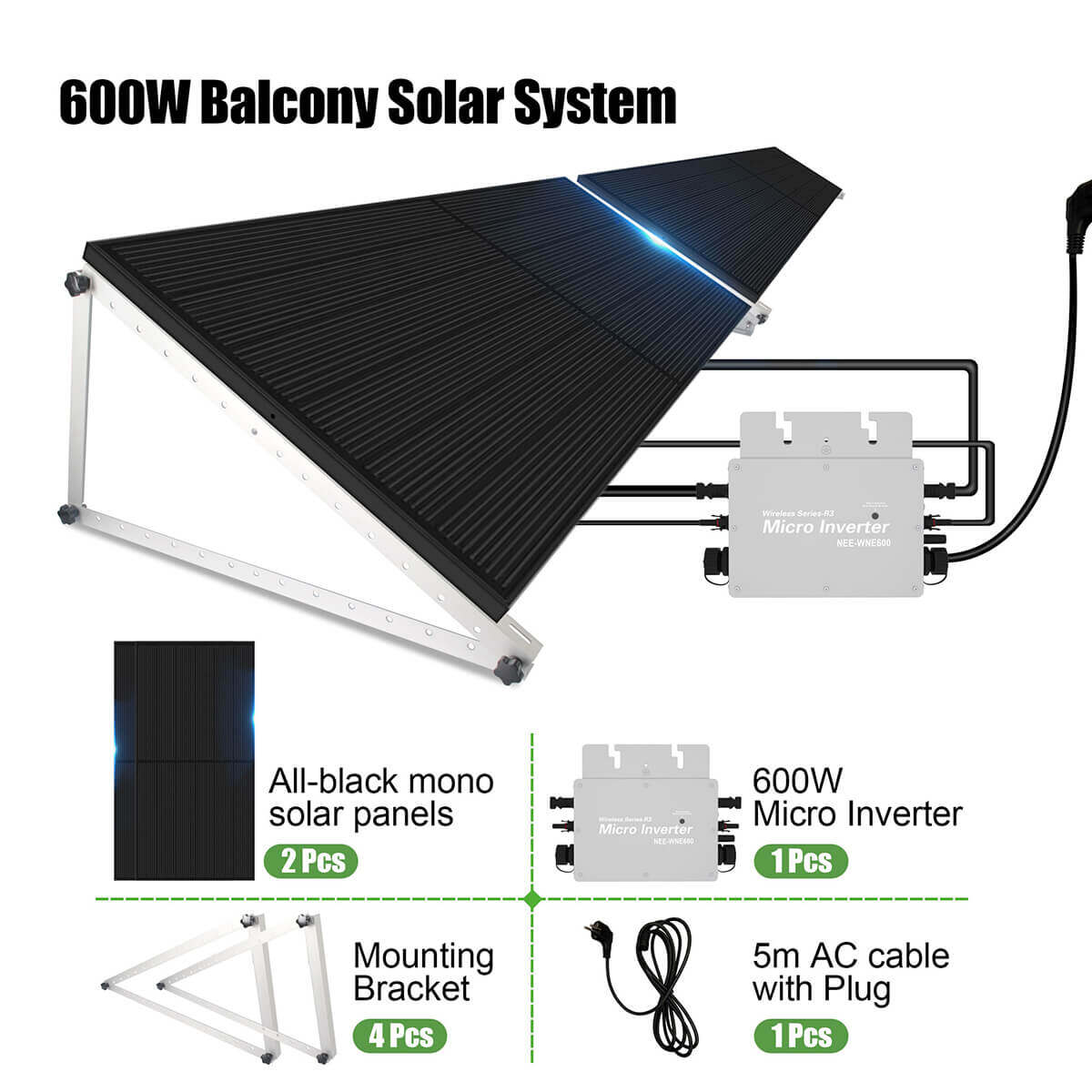 600w balkon solar