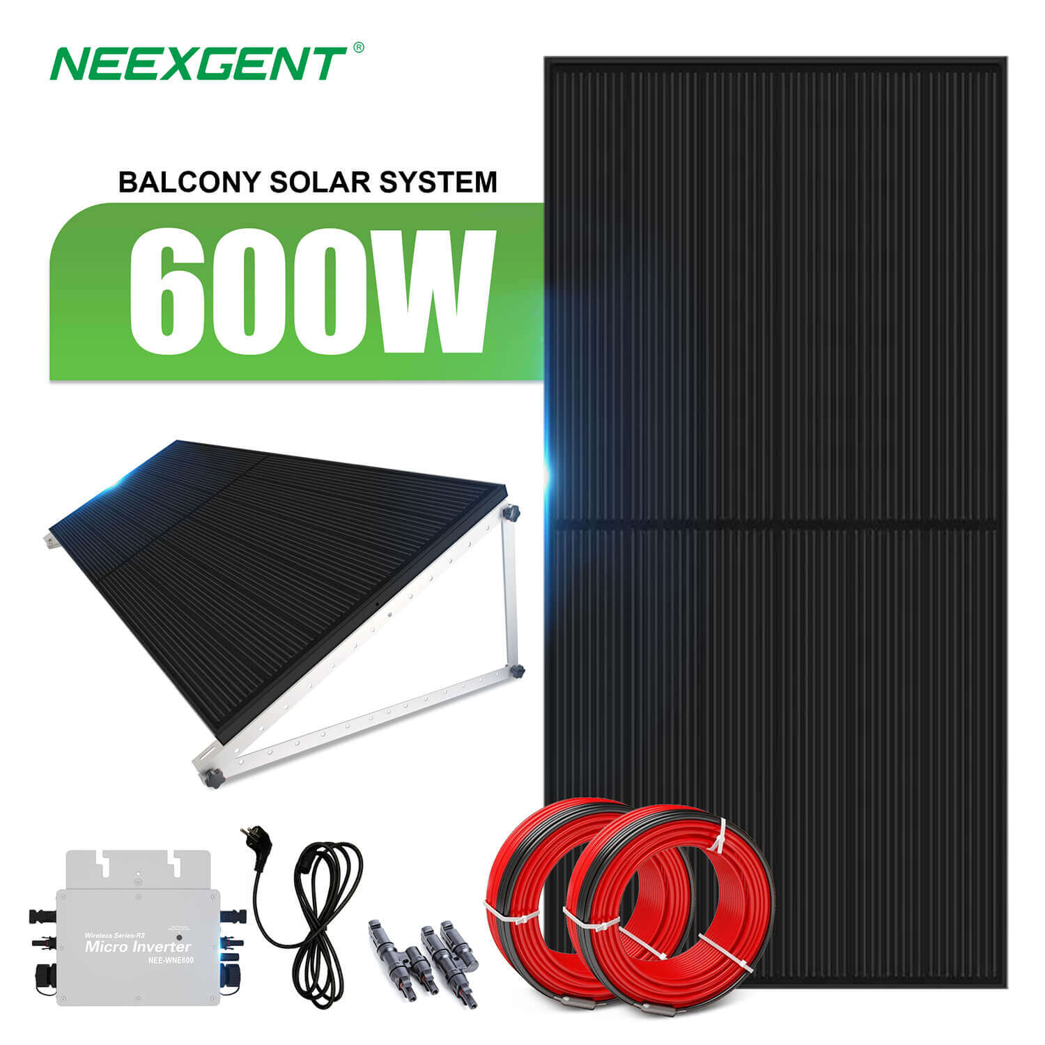 Neexgent 600w Balcony Power Solar System Pv Kits Micro Inverter With Flexible Solar Panels