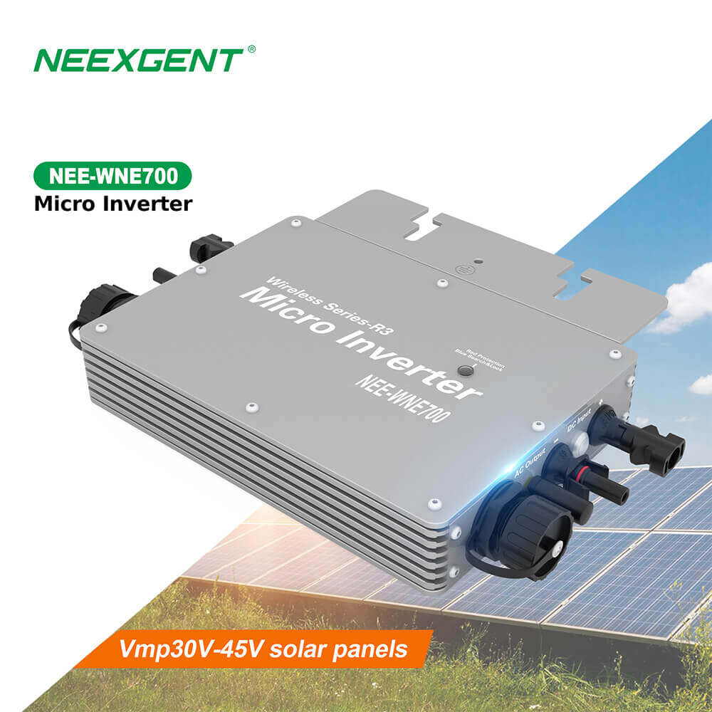 Neexgent Waterproof IP65 Silver Pv Photovoltaic Grid Tie Solar Grid Tie Micro Inverter WVC 700