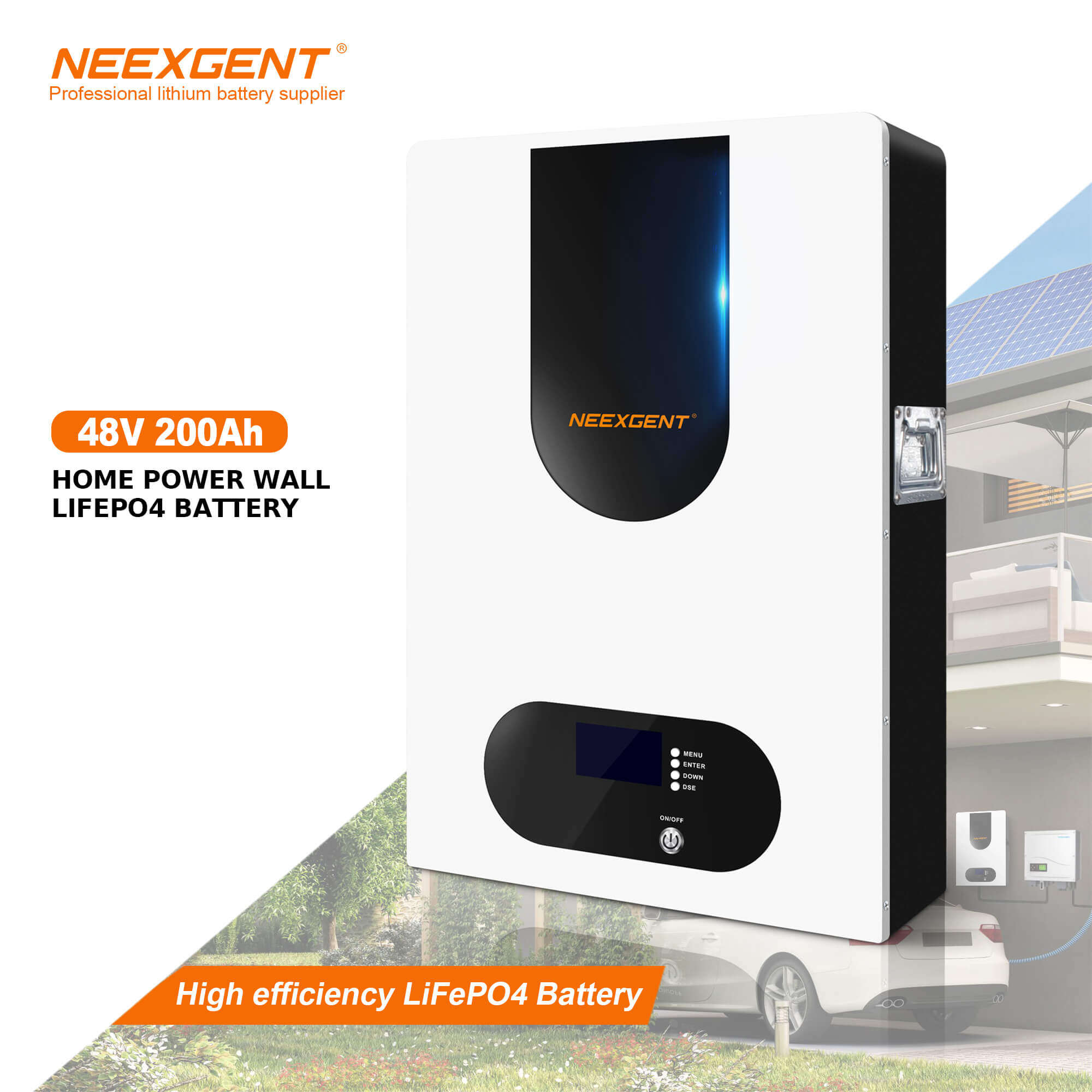 Neexgent Solar Power Wall Lithium Batteries Lifepo4 48v 200ah Energy Storage Battery