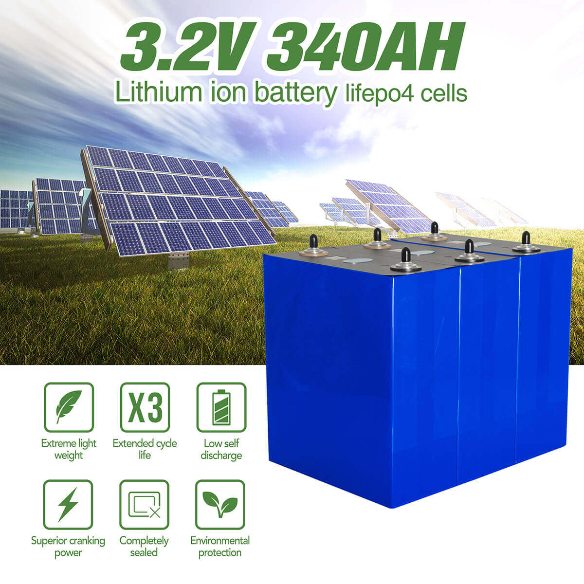340ah lifepo4 battery cell voltage