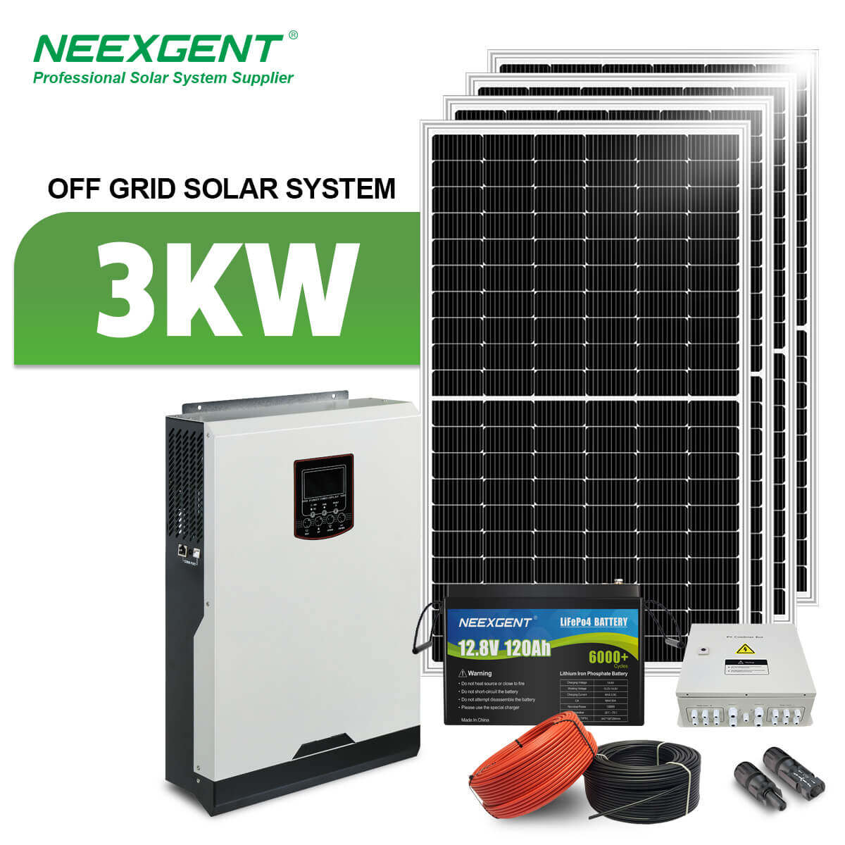 Neexgent Complete Solar Mounting System Roof 3kw Off Grid Solar System Kit For Houses