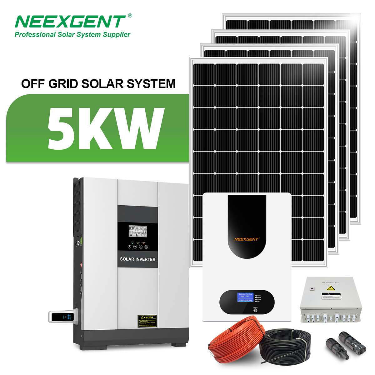 Neexgent 5Kw Off Grid Solar Power System Full Solar Set 5kw Solar Energy System for Home Use