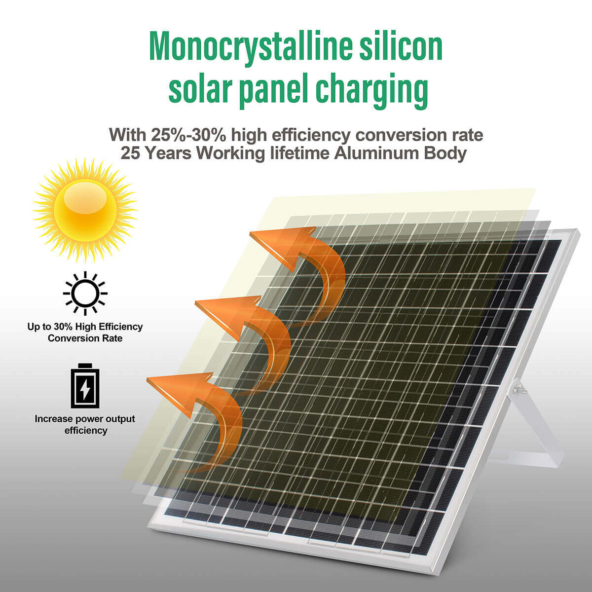 Mono solar panels charging