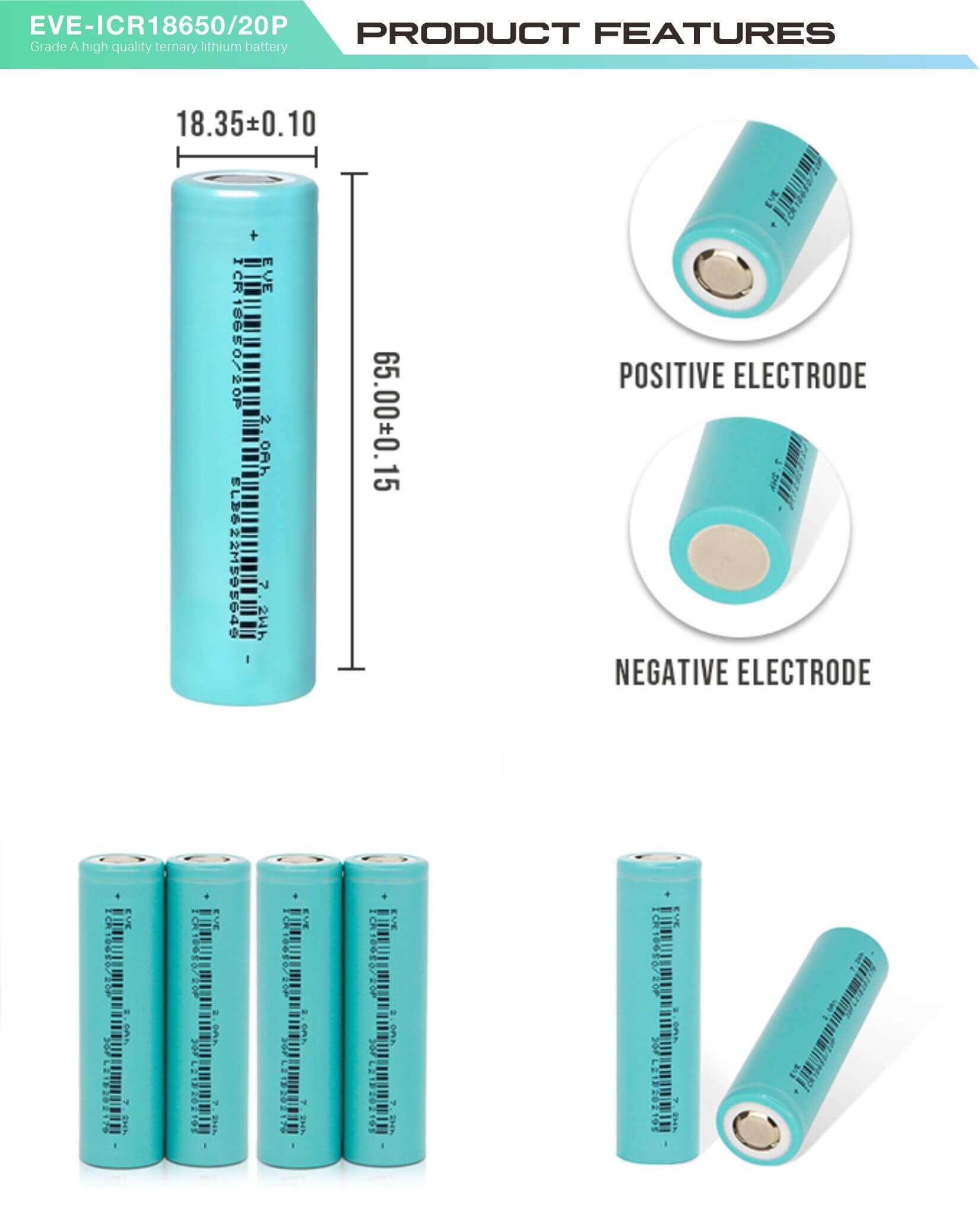 3.7 v 2000mah li ion battery