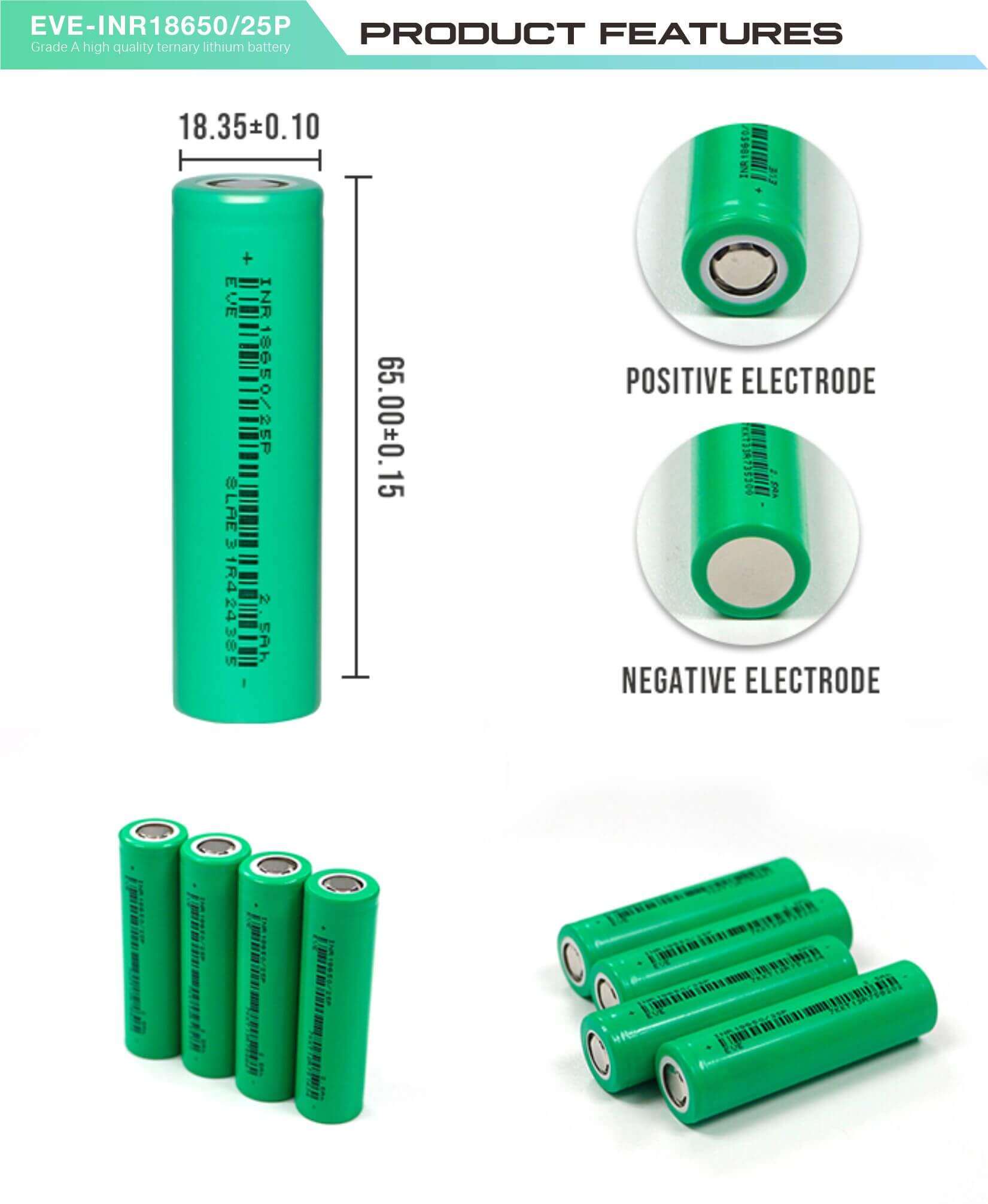 3.6 v 2550mah li ion battery