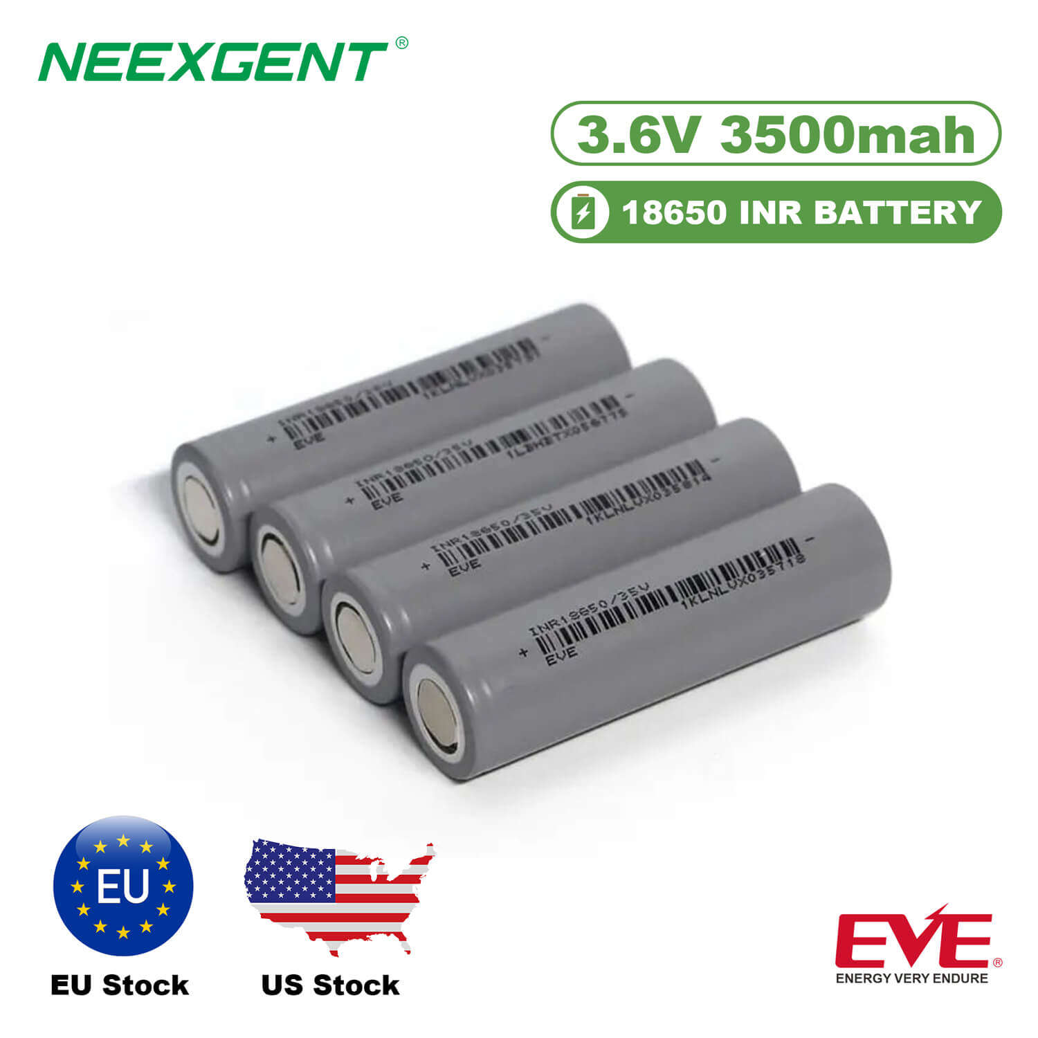 Neexgent EVE 18650 35V 3500mah 3.65V INR Battery