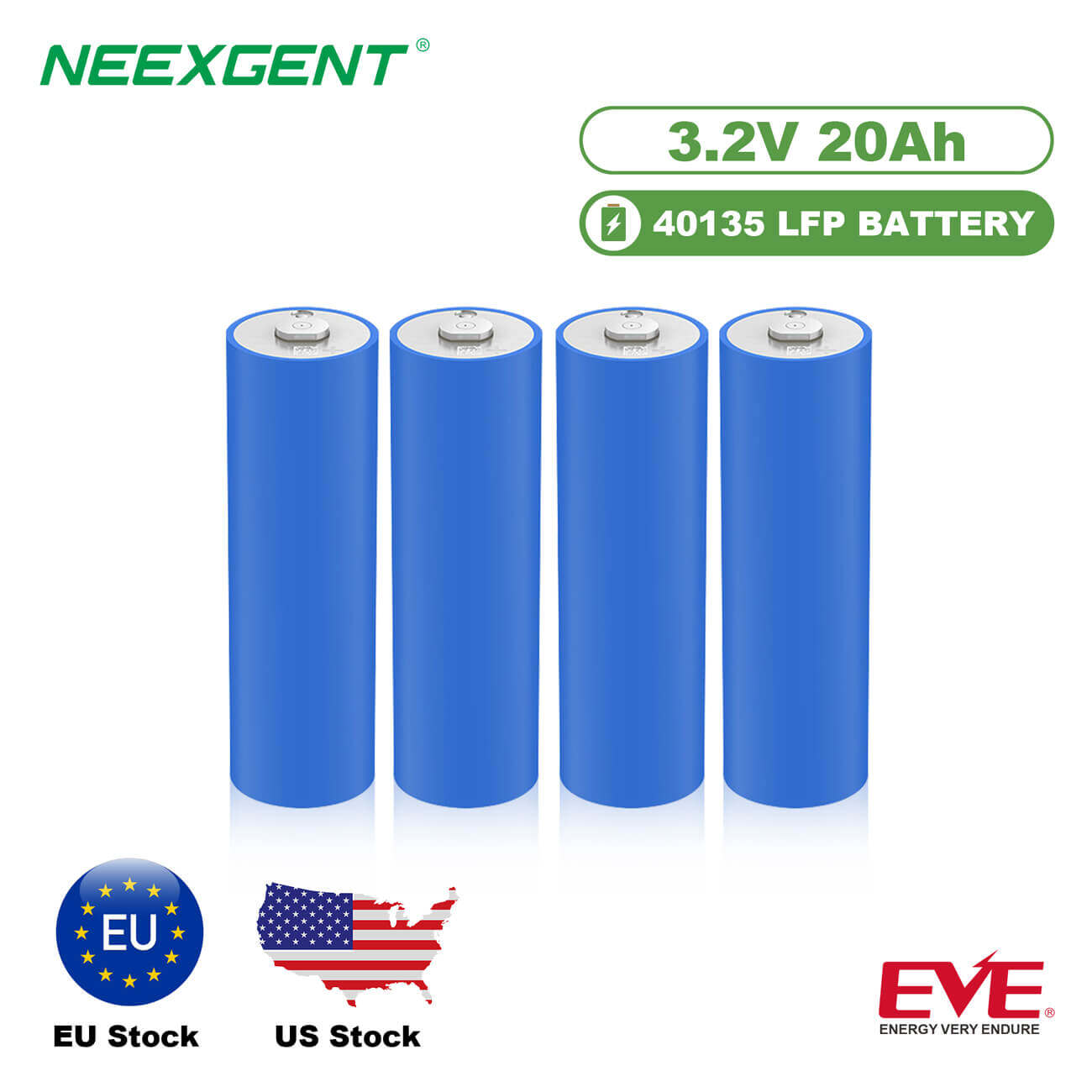 Neexgent EVE 40135 C40 20Ah 3.2V LiFePO4 Battery