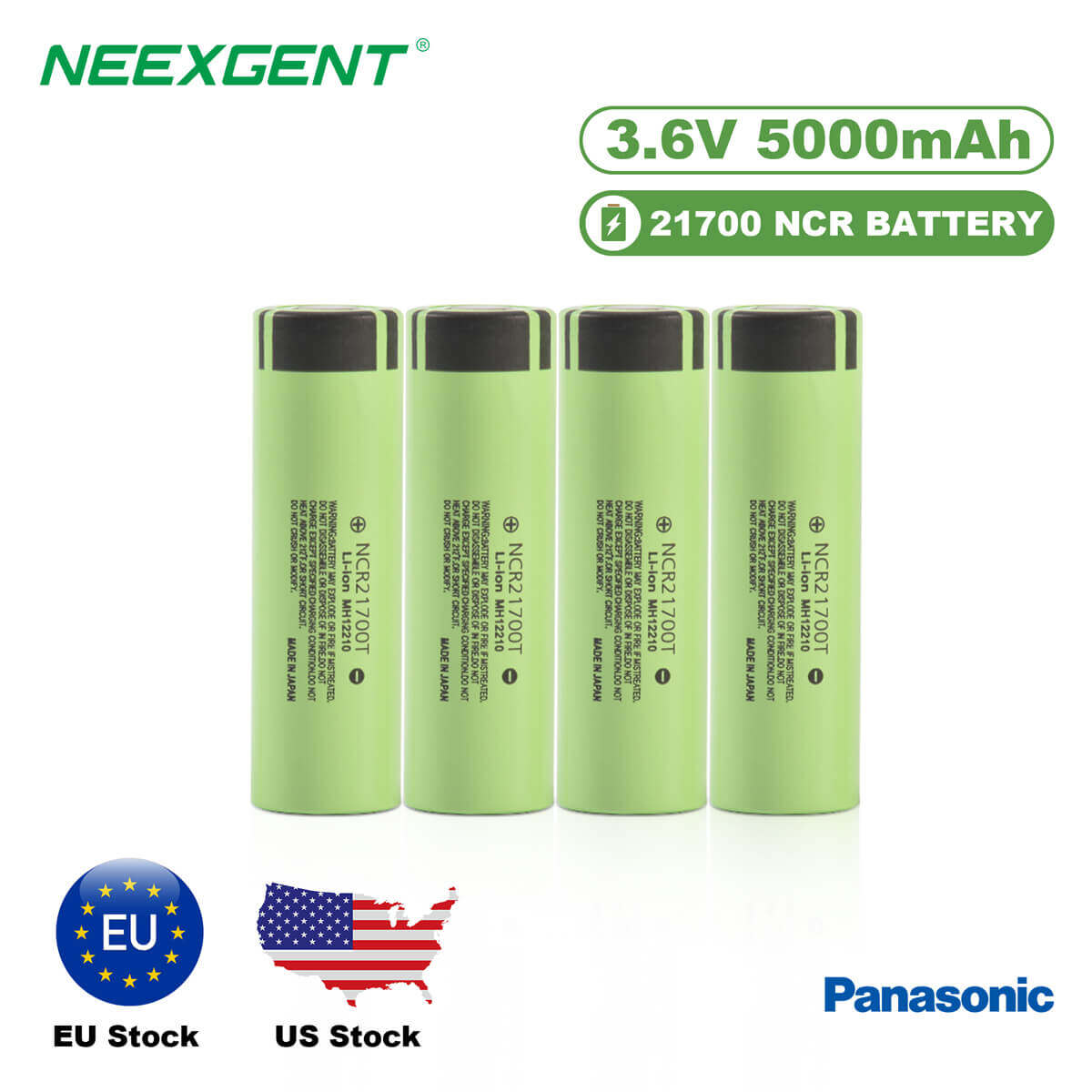 Neexgent Panasonic 3.6V 5000mah NCR21700T Battery