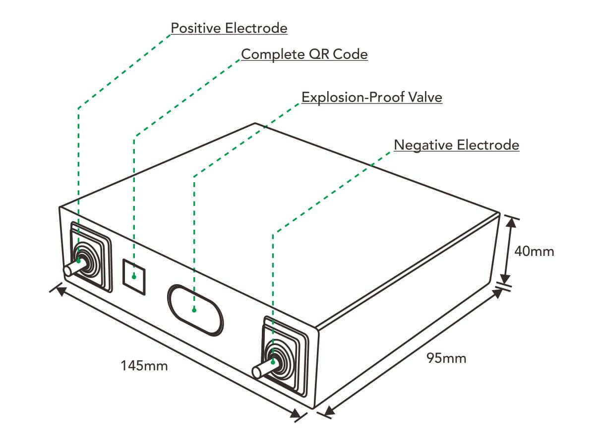 3.2v 50ah lithium iron phosphate battery cell size