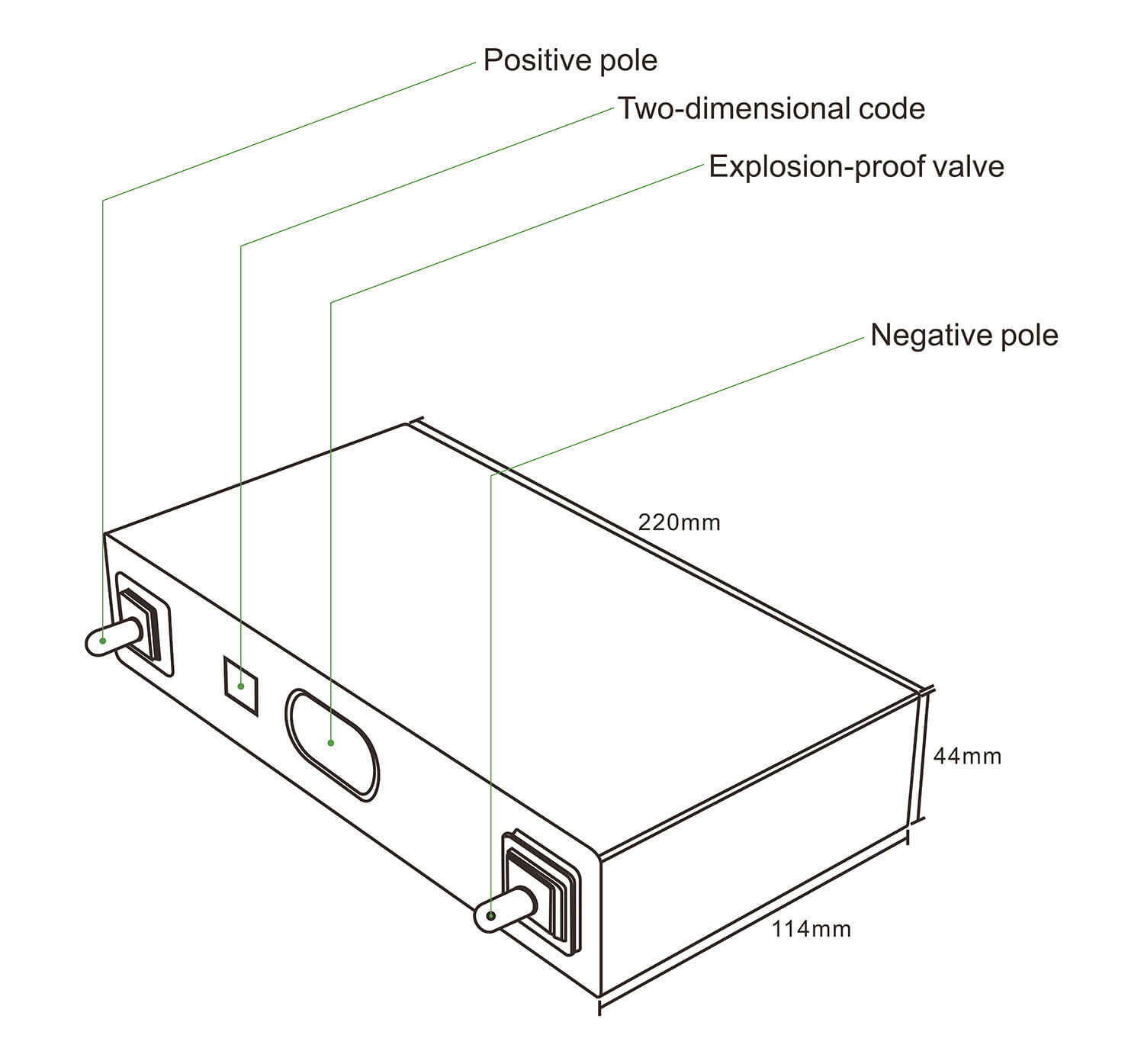 LiFePO4 battery cells 134ah 3.2v size