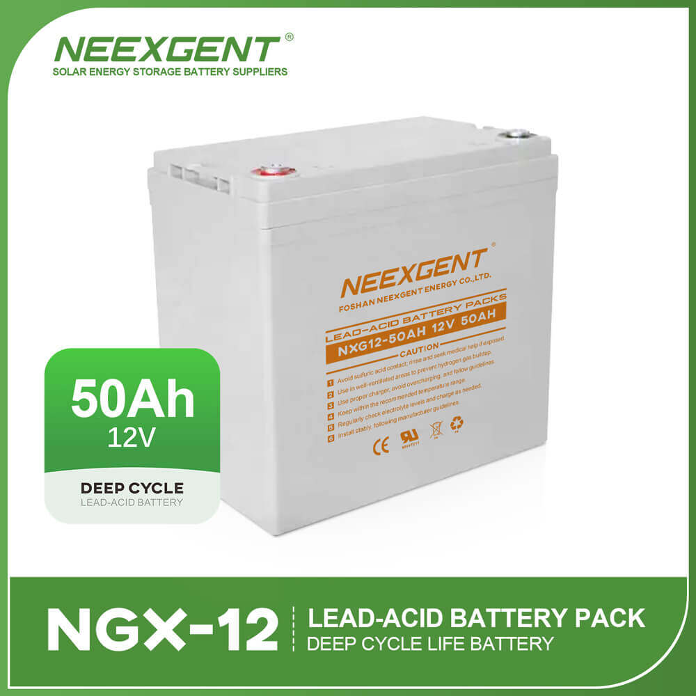 Neexgent Factory Price Rechargeable 12v 50ah Solar Storage Lead Acid Battery