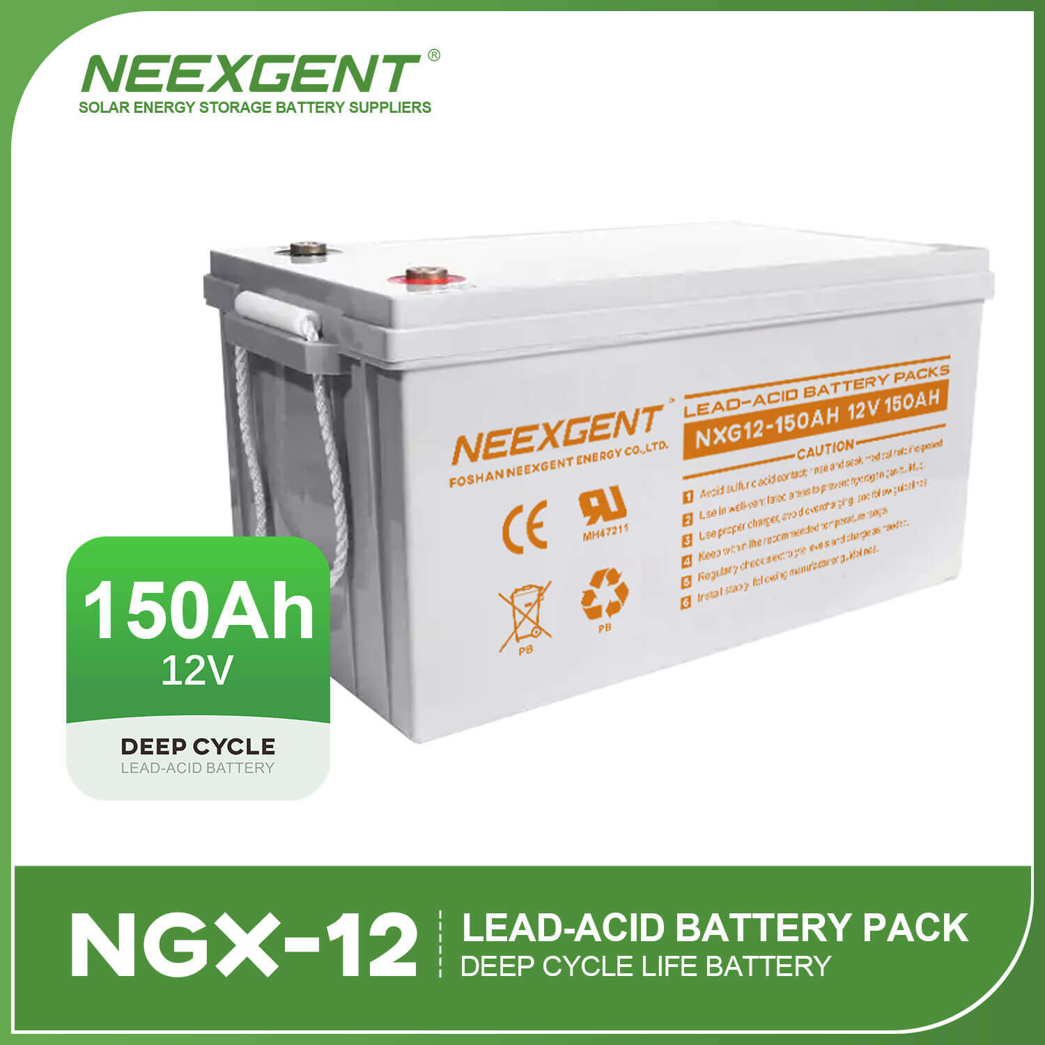 Neexgent Deep Cycle Solar Gel Battery 12V 150ah Rechargeable Lead Acid Battery Wholesale Price
