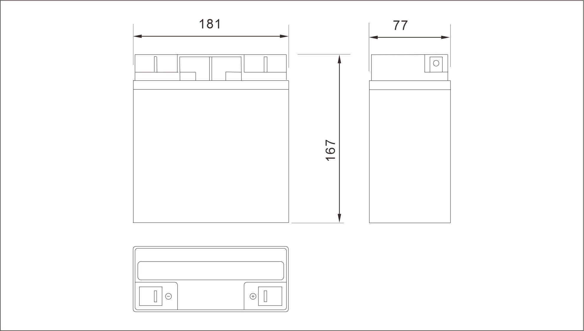 12v 20ah lead acid battery pack size