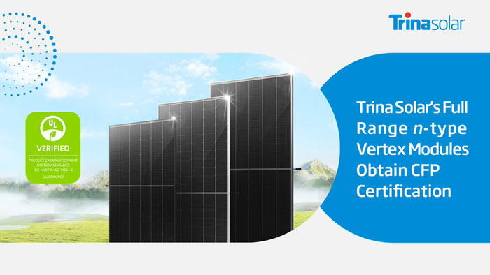 Trina Solar's Vertex N-Type Modules Earn CFP Certification