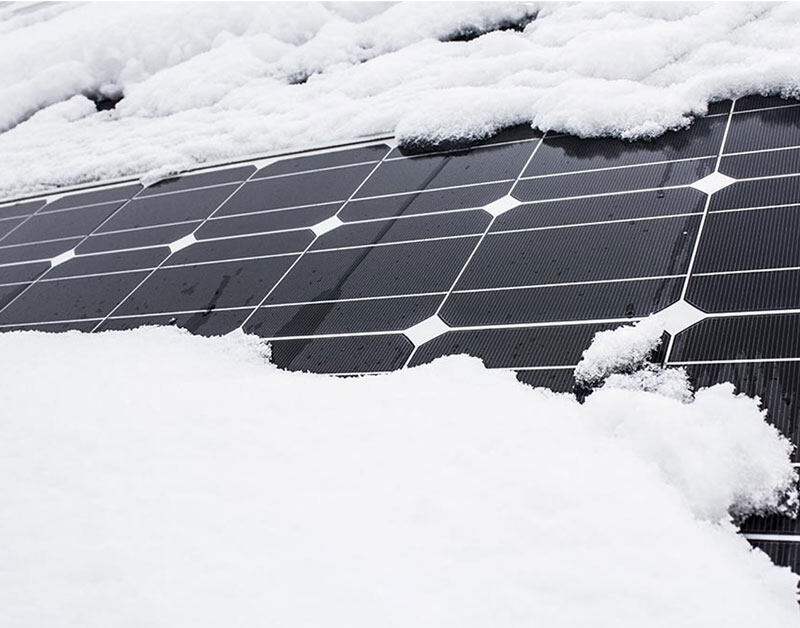snowfall on solar panels