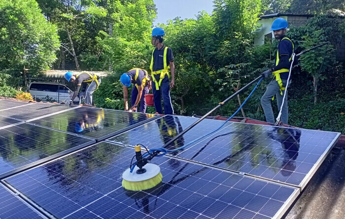 cleaning solar panels in Sri Lankan