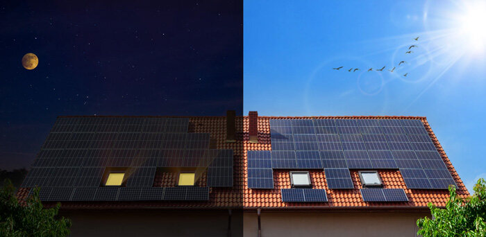 From day to night of solar panels