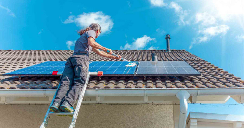cleaning Residential solar system