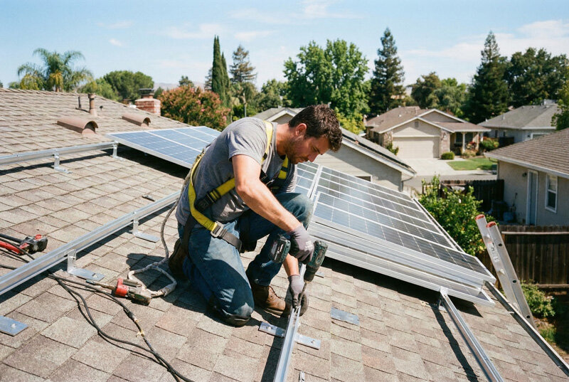 Install solar panel bracket